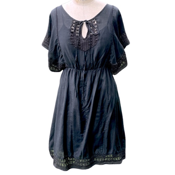 HD in Paris Dresses & Skirts - Anthropologie HD in Paris Black bohemian summer dress with crochet detail. Sz 12